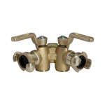 Dubbele haan DN17, 2 koppelingsuitgangen Smeedbaar gietijzer