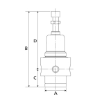 Druckregler Edelstahl IG 1/4", bar regel. für flüssige Medien, Manometer
