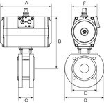 Roestvrijstalen kogelkraan max bar, compacte flens Pneumatische actuator, dubbelwerkend