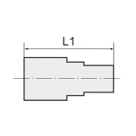 Rechte inschroefverbinding max 60 bar Ms. vernikkeld, compleet DIN2353