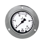 Glycerine manometer AG bar, max 60°C Messing, met voorring, achteraansluiting