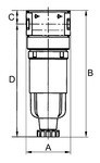 Microfilter multifix-mini serie IG DN5, 0,01 µm met polycarbonaat reservoir