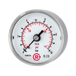 Standaardmanometer, dubbele schaal bar/psi AG 1/4", bar CrNi-staal, achteraansluiting, centrisch