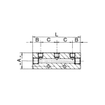 Distribution board Inlet 2x IG Outlets one-sided, ALU