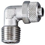 Angle screw-in fitting AG "R, Nickel-plated brass