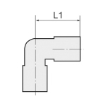 Elbow screw connection max 60 bar, DIN2353 compl. with