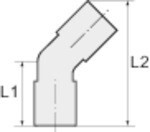 Push-in elbow fitting AG "R, 45° Blue series, KU- nickel-plated brass