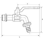 Ball outlet tap with hose nozzle AG max bar Nickel-plated brass