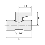 Minikogelkraan met draaigreep Mannelijk 1/2"R x vrouwelijk 1/2"Rp, DN5,5 SW22 Vernikkeld messing