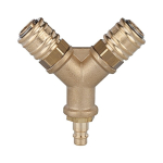 Distributor NW7.2 with 2 couplings Plug nipple Brass, &