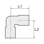 Hoekschroefverbinding AG voor slang Polypropyleen PP