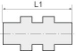 L Messing vernickelt click-clock