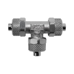 T-connector serie waardelijn Vernikkeld messing