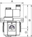 3/2-way start-up valve, series G IG 230V DC, 2.5-9 bar, Aluminium, mounting bracket, silencer