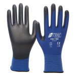 Gloves, nylonblack, PU coating, EN 388 Nitras Skin 6240