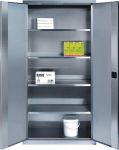 Flügeltürenschrank, 4 verstellbare Böden HxBxT Trgf. 75 kg/Boden, Edelstahl
