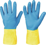 Chemical protective gloves 8 L32cm, blue/yellow, EN388/374 Cat III, Stronghand Kenora 0456