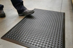 Vloerbedekking voor de werkplek Kant-en-klare mat, SBR-rubber zwart Bubbelmat