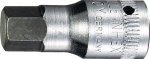 Steeksleutel inzetstuk 1/4" voor i. zeskant, L=28 CV Stahlwille 44 K 8
