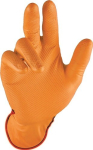 Einweghandschuhe Nitril puderfrei EN 388 374 Kat.III AQL1,5 Stronghand Grip Orange