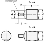 Rotatable cylinder knob GN Elesa