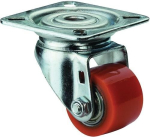 Swivel castor Polyurethane ball bearing Ø H plate 60x60 orange, ST rim Load capacity kg