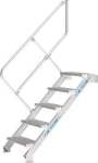 Treppe 45° eins.Handlauf 5 Stufen breit, Höhe 1,07 m Zarges