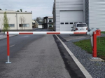 Roadblock with gas pressure spring Aluminium white red stripes