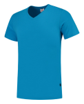 T-shirt slanke V-hals Maat turkoois blauw, BW160 Tricorp Casual