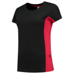 Ladies T-Shirt black red, BW190 Tricorp Workwear Bicolour