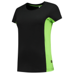 Ladies T-Shirt black light green, BW190 Tricorp Workwear Bicolour