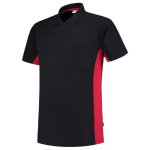 Polo shirts with breast pocket navy blue red, MG180 Tricorp Bicolour Workwear