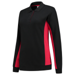 Damen Sweatshirt Polokragen schwarz rot, MG280 Tricorp Workwear Bicolor