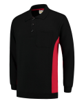 Polo sweatshirt with breast pocket black red, MG280 Tricorp Workwear Bicolour