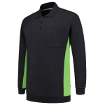 Polo sweatshirt with breast pocket navy blue light green, MG280 Tricorp Workwear Bicolour