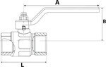 Ball valve EN 331 DVGW MS vern. Hand lever IG/IG Rp 1