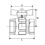 Kogelkraan EN 331 DVGW MS vern. Vleugelhandgreep IG/IG Rp 1