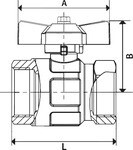 Ball valve EN 331 DVGW MS vern. Wing handle IG/AG Rp/R