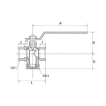 Kogelkraan met geïntegreerd messing G