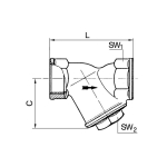 Strainer nickel-plated brass G DN MW