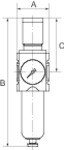 Filter regulator Futura-mini Metallbeh. G 1/4" bar, Standard manometer
