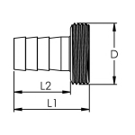1/3 Hose connector flatd. without light version MS