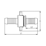 3/3 Hose connector G O-nut flatd. NBR O-ring MS