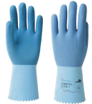 Latex protective gloves with cuff blue napped, EN 388 Cat II KCL 451+ Camatex