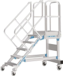 Treppe 60° umlaufd. Handlauf Stufen 600 breit, Höhe m Fahrbar, Zarges