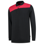 Polo sweatshirt with cross seam black red, MG280 Tricorp Workwear Bicolour