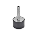 Levelling foot with rubber pad GN stainless steel