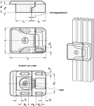 Dagschoot met slot GN 936-72-SCL-SR zilver, struckturmatt