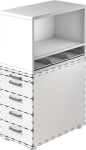 Aufsatzschrank HxBxT 30x800x428 1 OH und 3 Kunststoffablagen