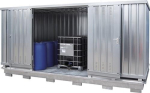 Opvangvolume opslagcontainer 2 BxDxH liter gemonteerd voor passieve montage, gegalvaniseerd